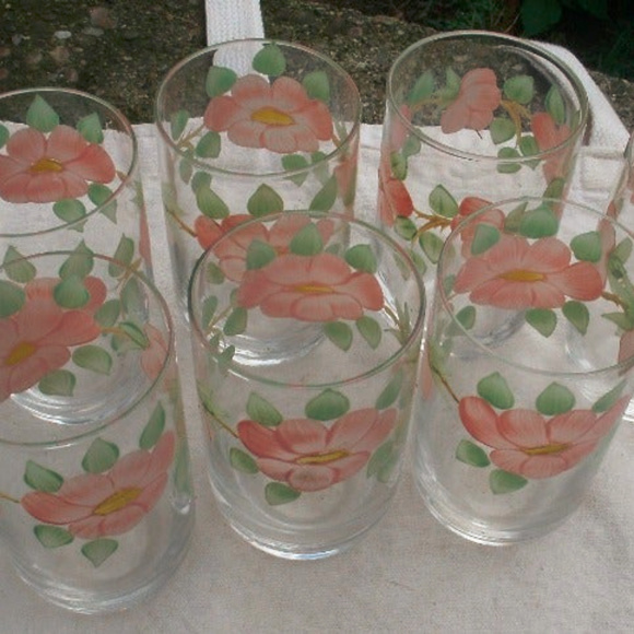 Vintage Prairie Rose Imperial Glass Tumblers - Picture 5 of 8